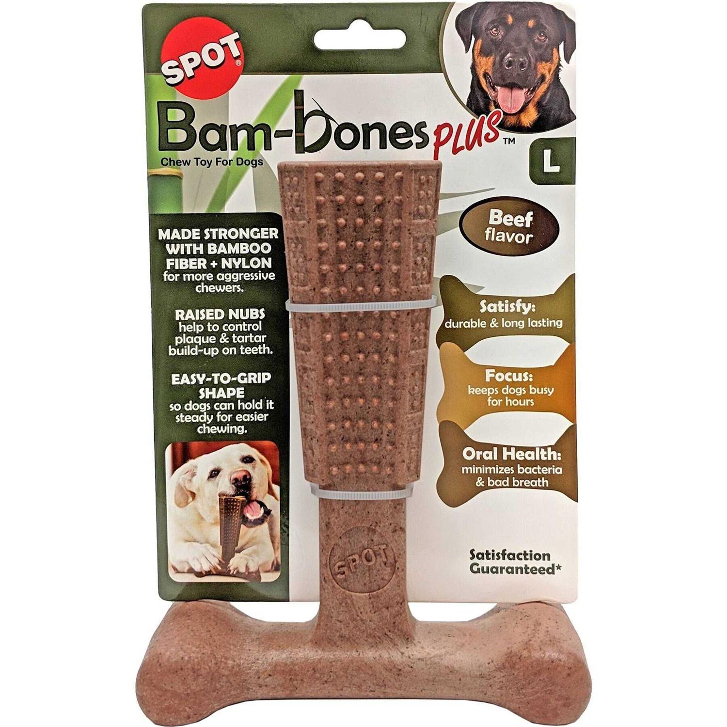 Spot Bambone Plus Beef Dog Chew Toy - Healthber