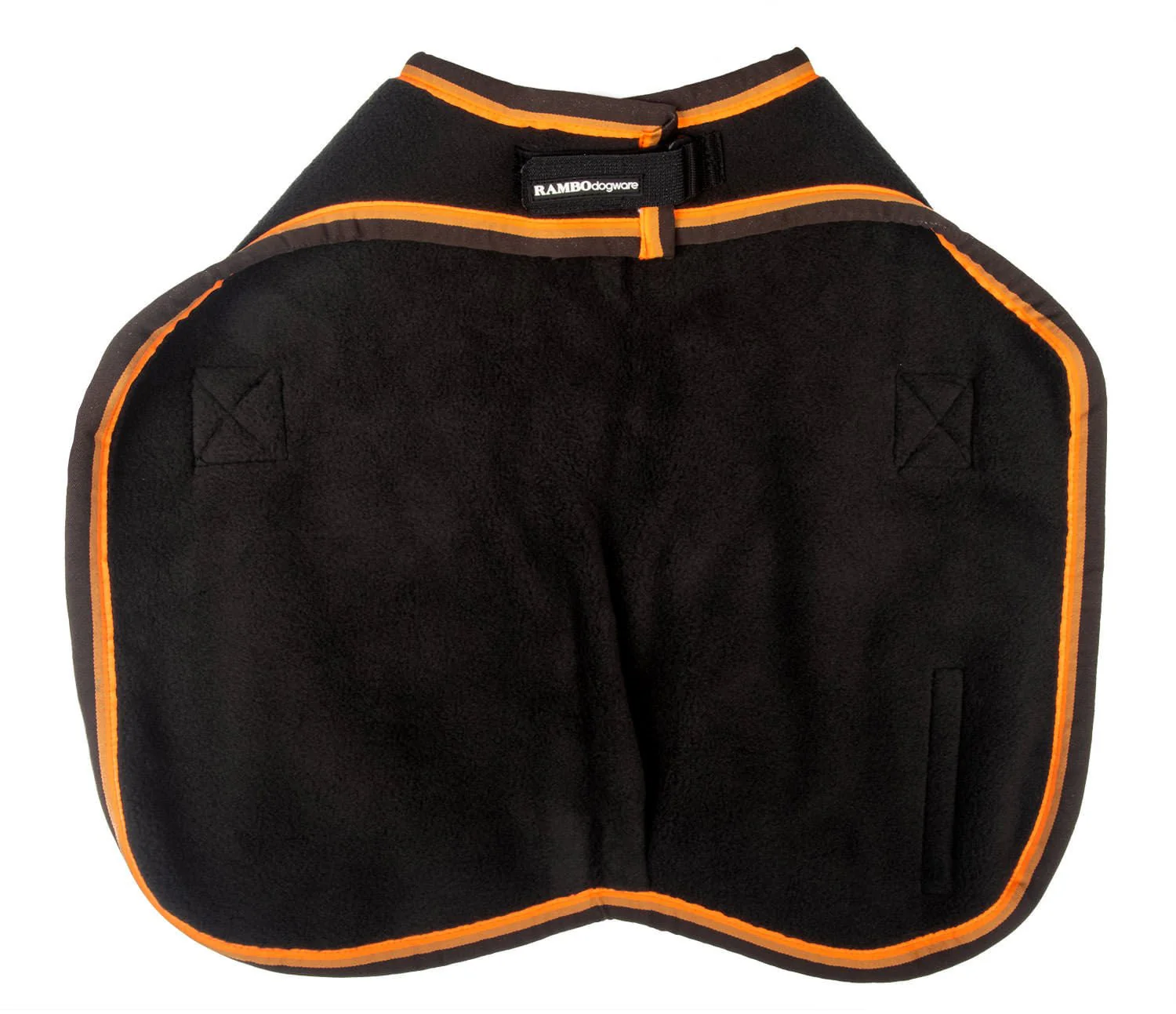 Rambo Deluxe Dog Coat, Black/Orange - Healthber