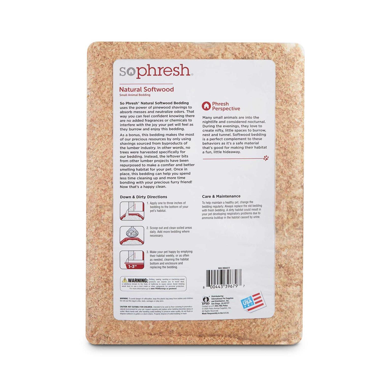 So Phresh Natural Softwood Small Animal Bedding - Healthber
