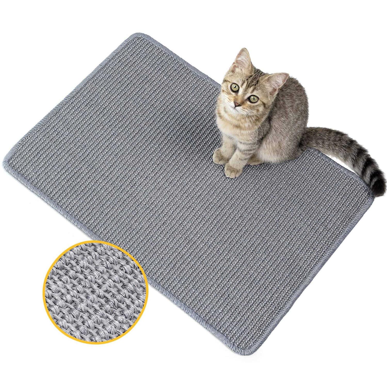 Conlun Cat Scratcher Mat,Natural Sisal Cat Scratch Pad,Horizontal Floor Cat Scratching Pads Rug for Indoor Cats Grinding Claws Nails,Cat Furniture - Healthber