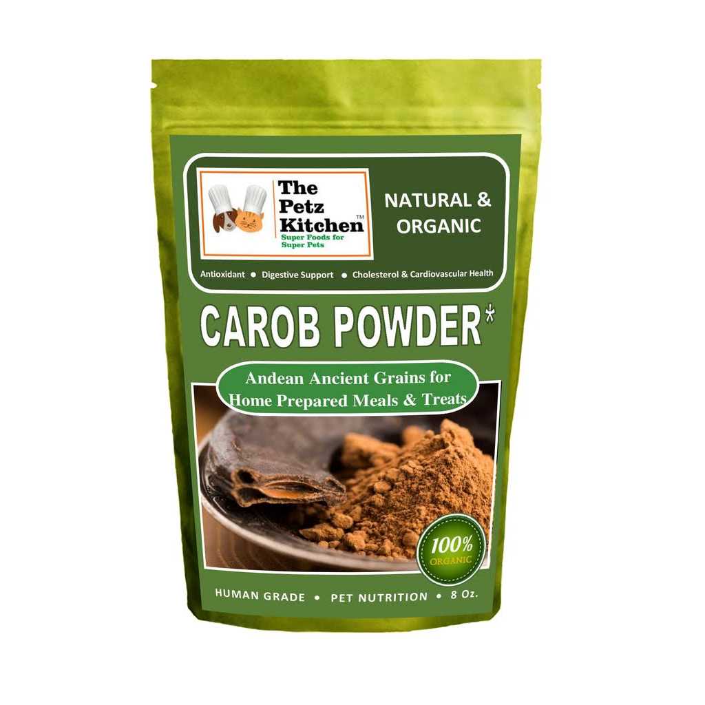 The Petz Kitchen Carob Antioxidant Digestive & Cardiovascular Support Dog & Cat Supplement - Healthber