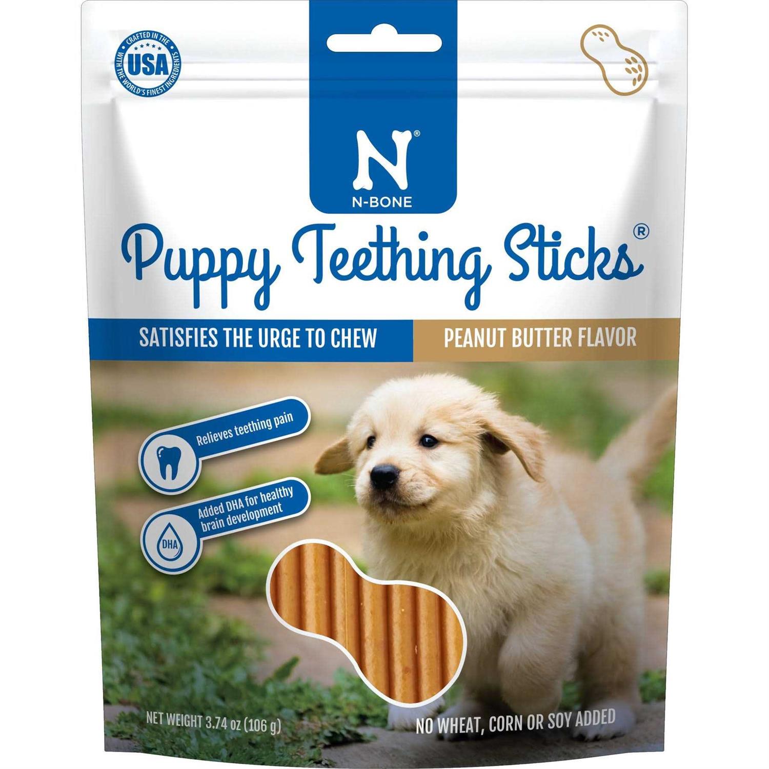 N-Bone Puppy Teething Sticks Peanut Butter Flavor - Healthber