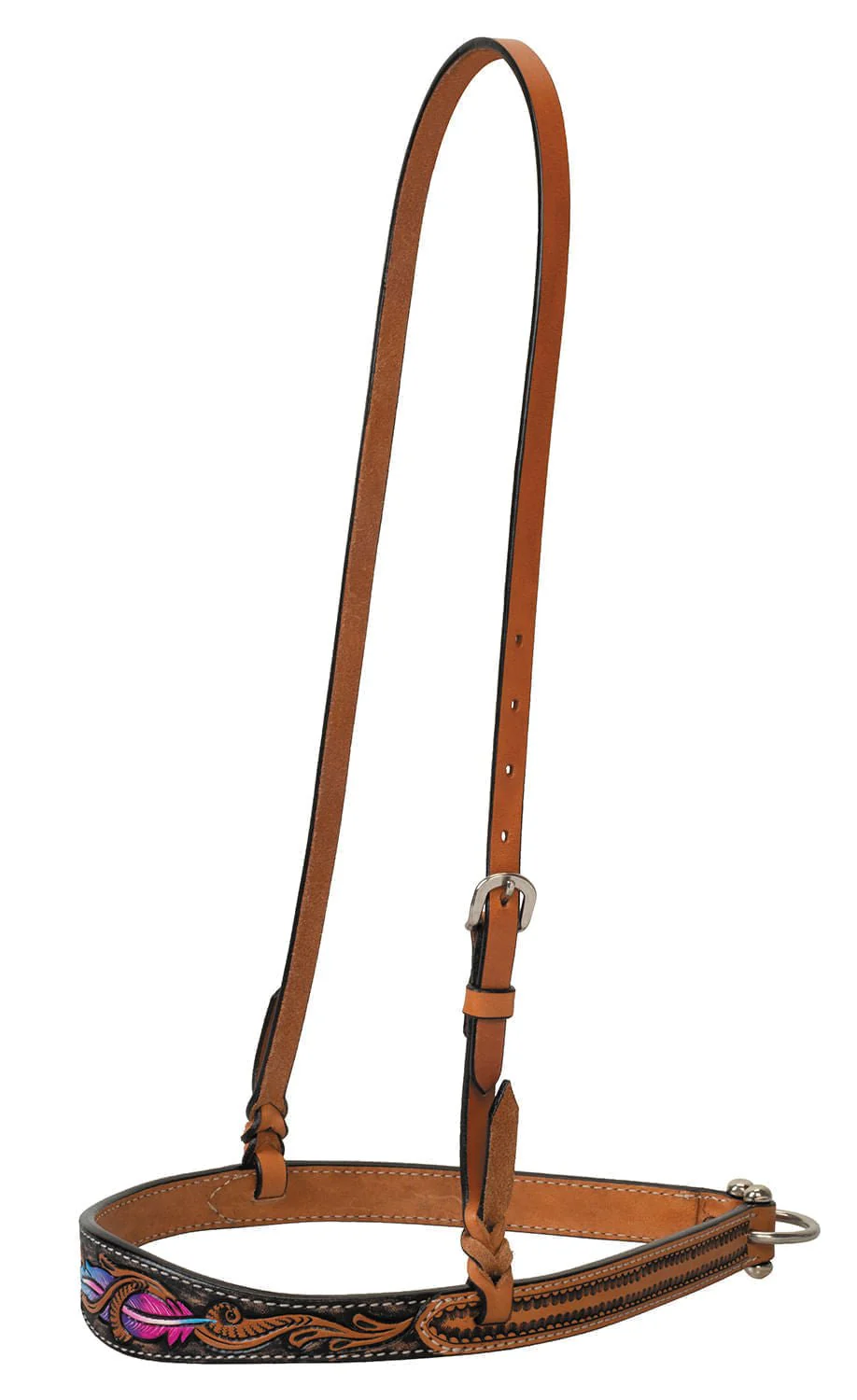 Turquoise Cross Twisted Feather Noseband - Healthber