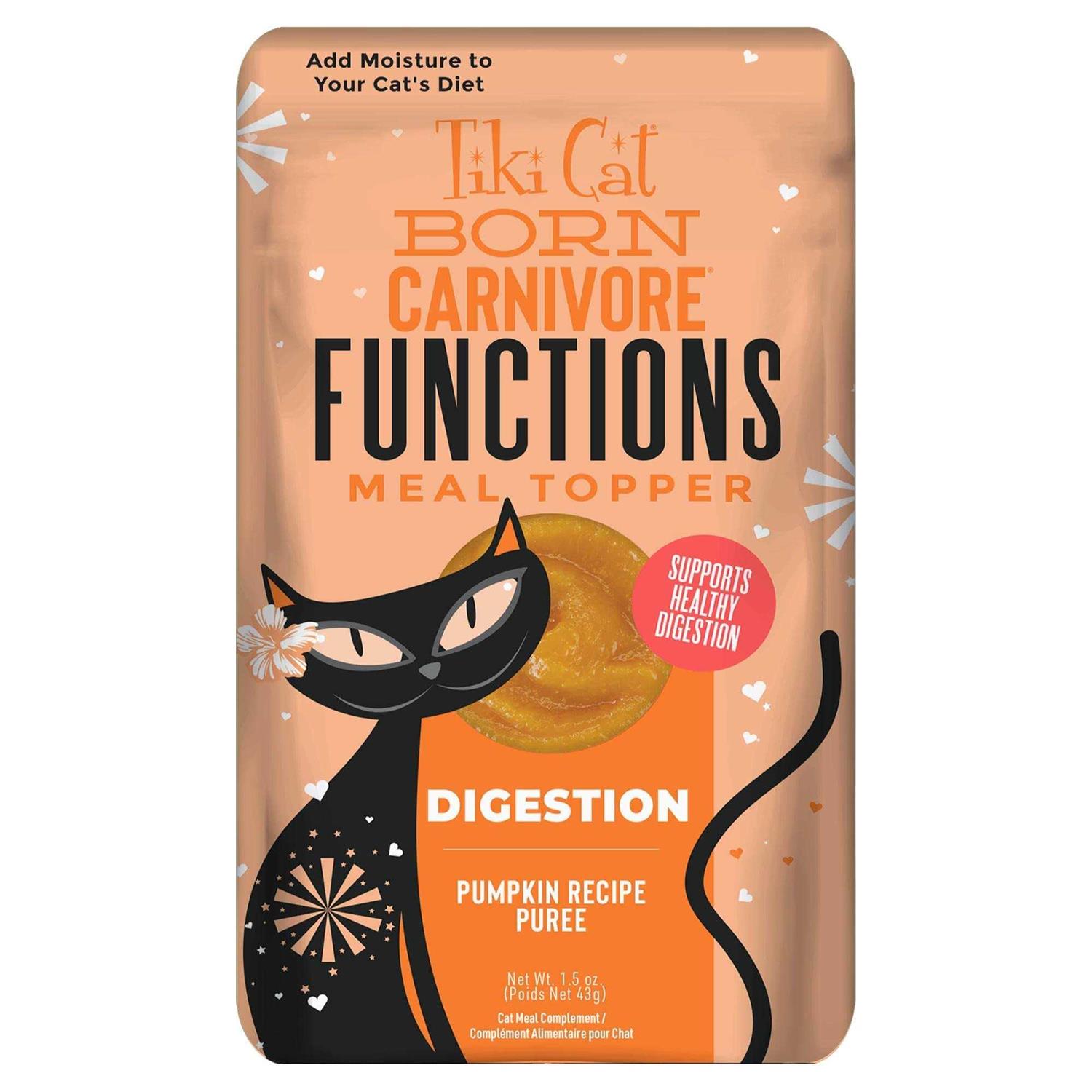 Tiki Cat Born Carnivore Functional Pumpkin Recipe Puree Digestion Meal Topper - Healthber