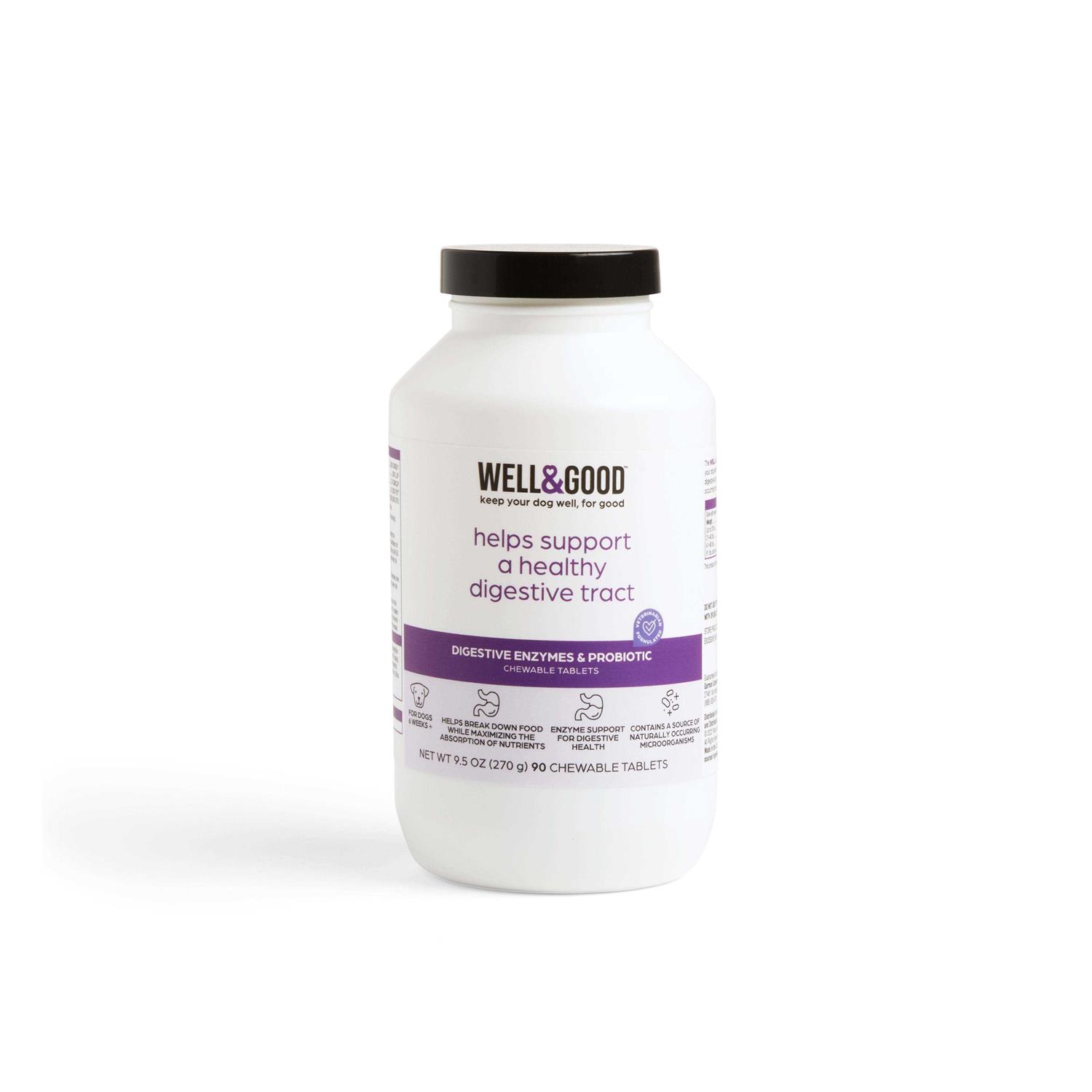 Well & Good Digestive Enzymes & Probiotics Tablets for Dogs - Healthber
