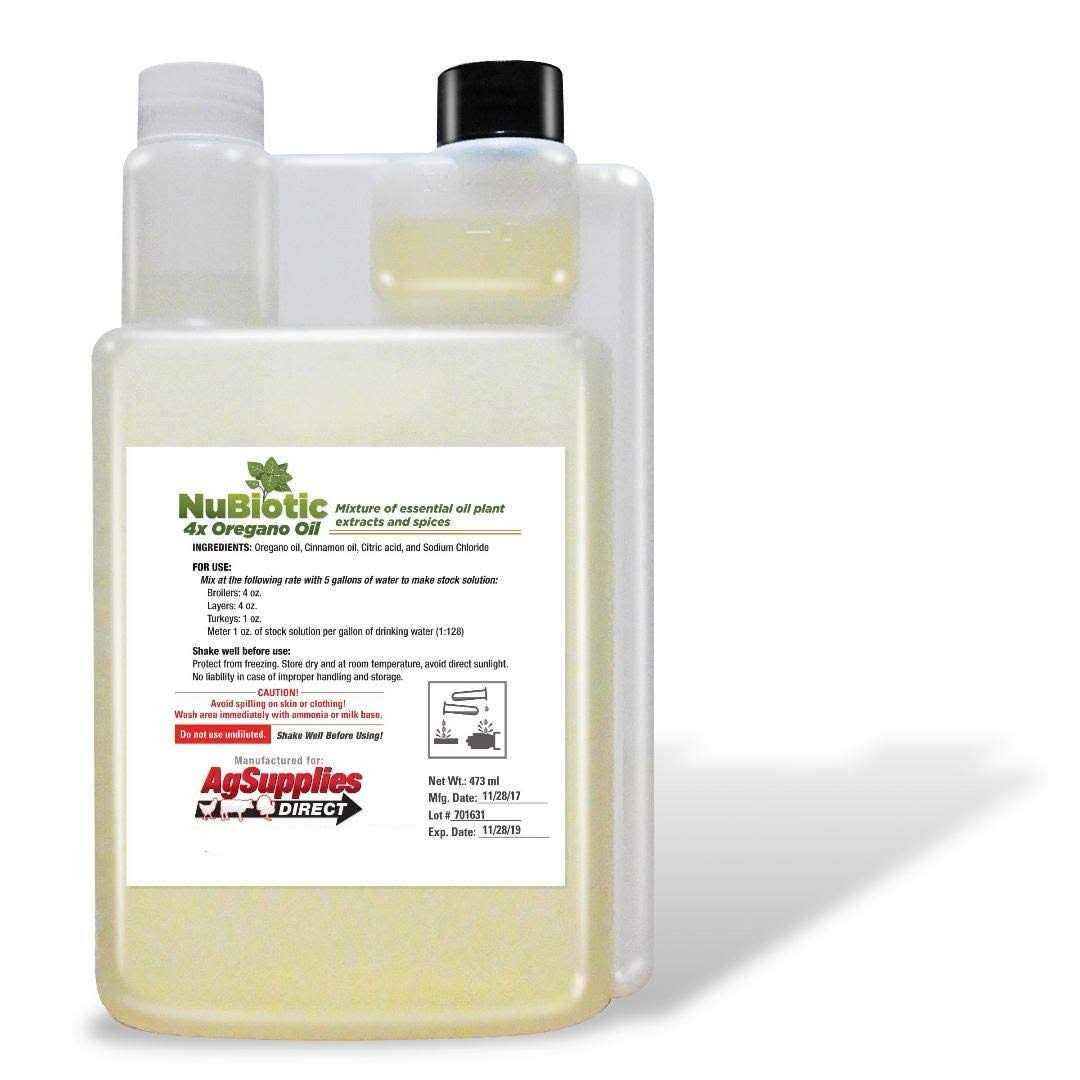 Nubiotic 4X Concentrate Oregano Oil for Chickens & Turkeys - Healthber