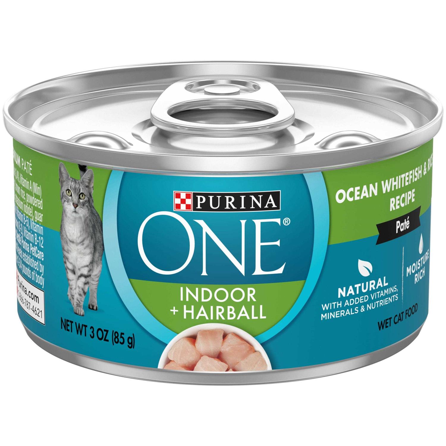 Purina ONE Indoor Advantage High Protein Ocean Whitefish & Rice Wet Cat Food - Healthber