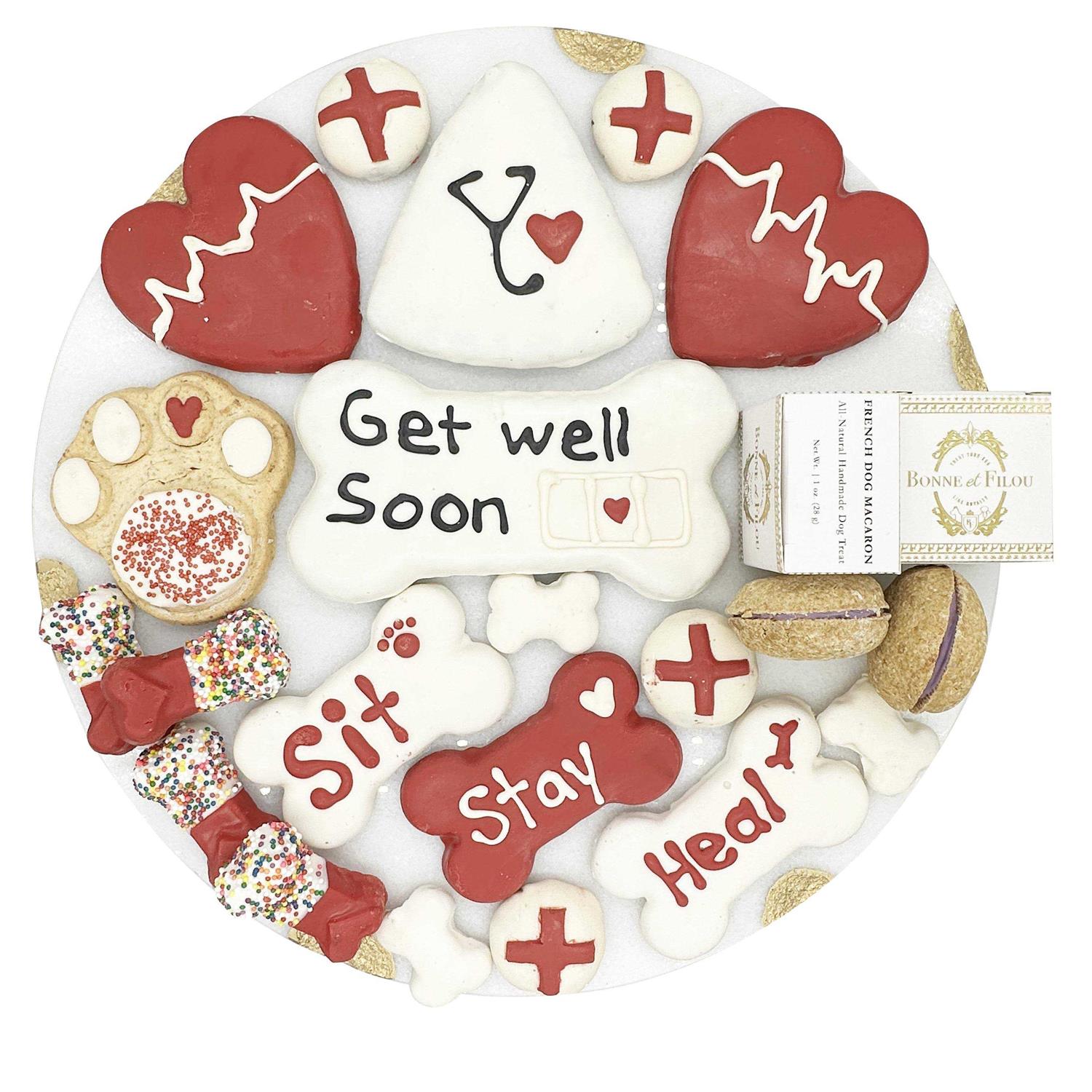 Bonne et Filou Get Well Soon Themed Dog Treats Gift Box - Healthber