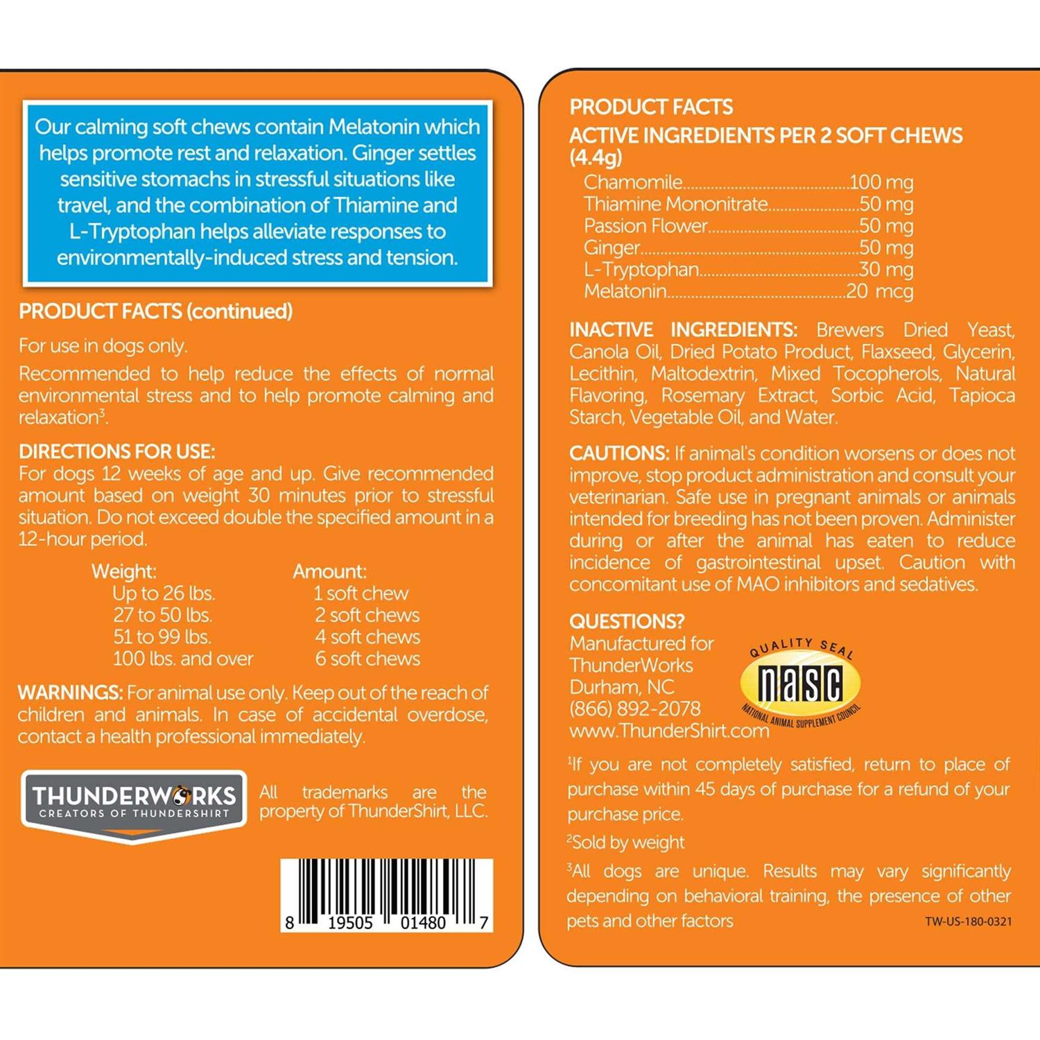ThunderWunders Calming Dog Chews - Healthber