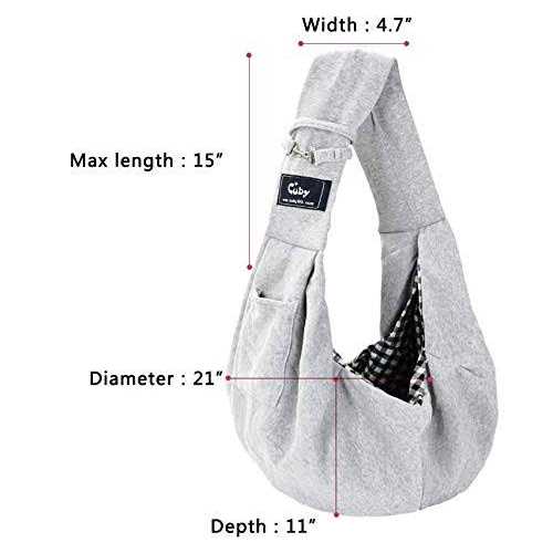 Cuby Dog and Cat Sling Carrier Hands Free Reversible Pet Papoose Bag Soft Pouch and Tote Design Suitable for Puppy - Healthber