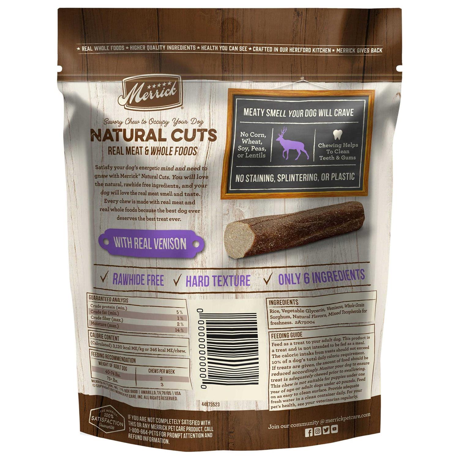 Merrick Natural Cuts Venison Dog Treats - Healthber