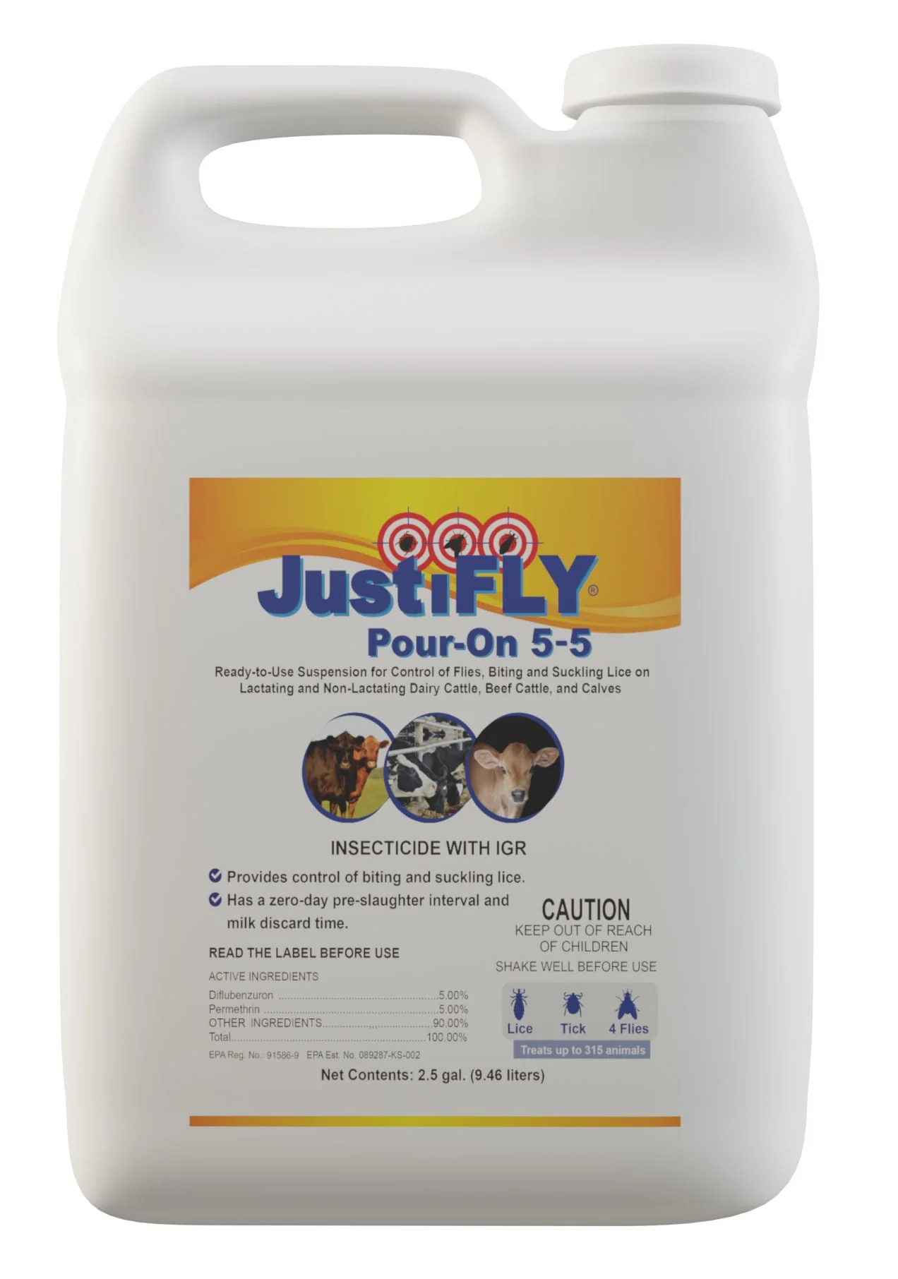 JustiFly Pour-On 5/5, 2.5 gallon - Healthber