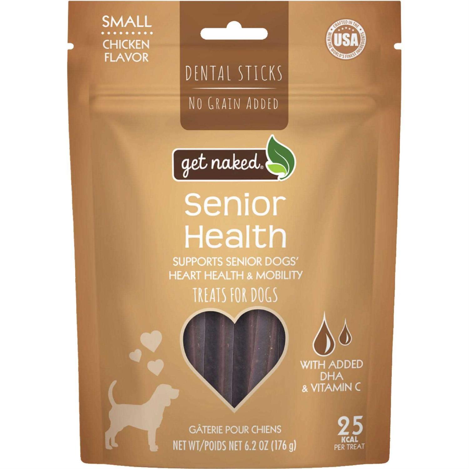 Get Naked Senior Health Dental Sticks Chicken Flavor Grain-Free Dog Treats - Healthber