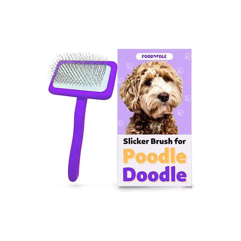 poodoodle poodle & doodle brush long pin wood Dog brush for long haired dogs - Healthber