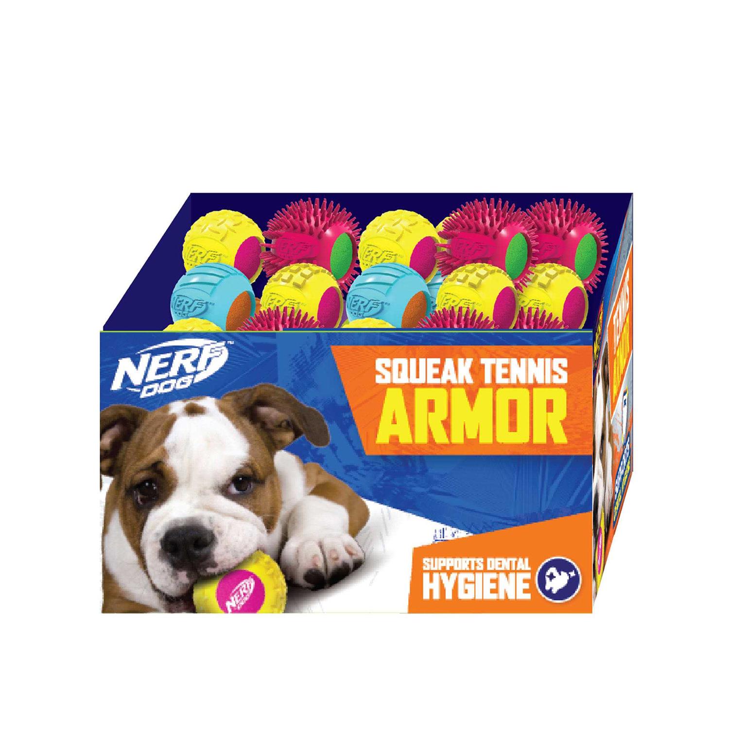 Nerf Squeak Tennis Armor Dog Toys - Healthber