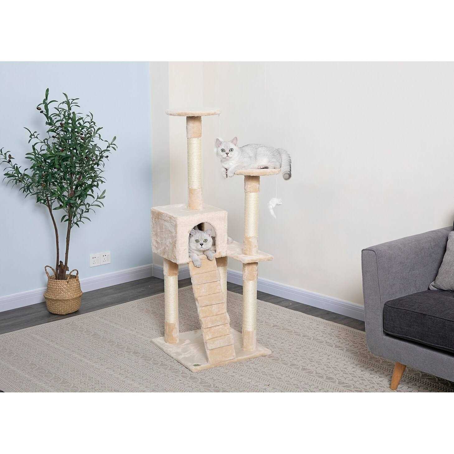 Homessity 51 Economical Cat tree Condo with Sisal covered Posts HC-009 - Healthber