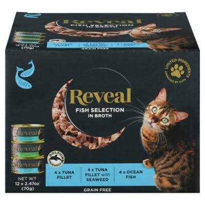 Reveal Grain Free Fish Selection in Broth Wet Cat Food - Healthber