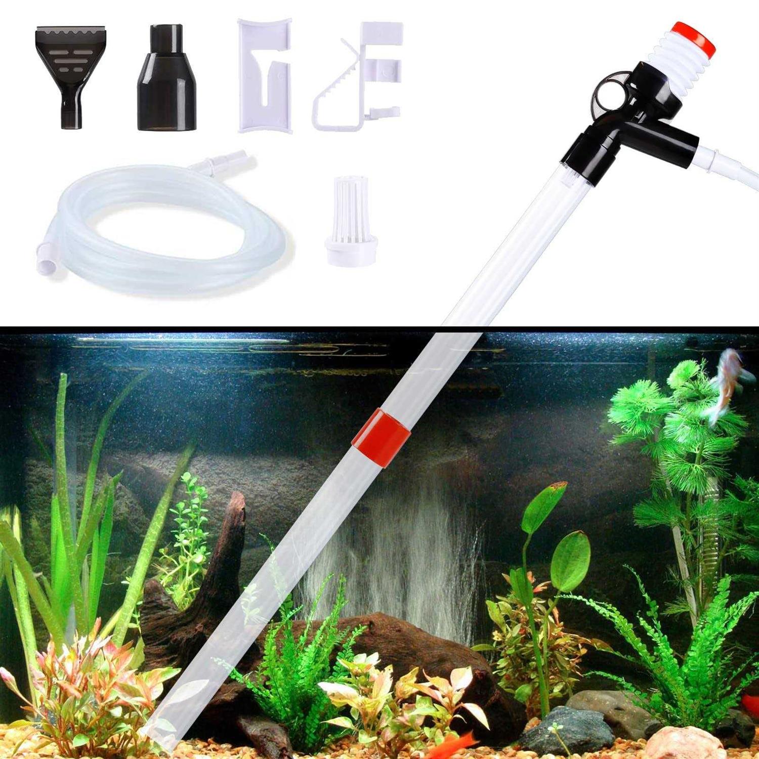 AquaMiracle Aquarium Gravel Cleaner, Fish Tank Siphon Cleaner, Long Nozzle Quick Water Changer for Water Changing and Filter Gravel Cleaning - Healthber