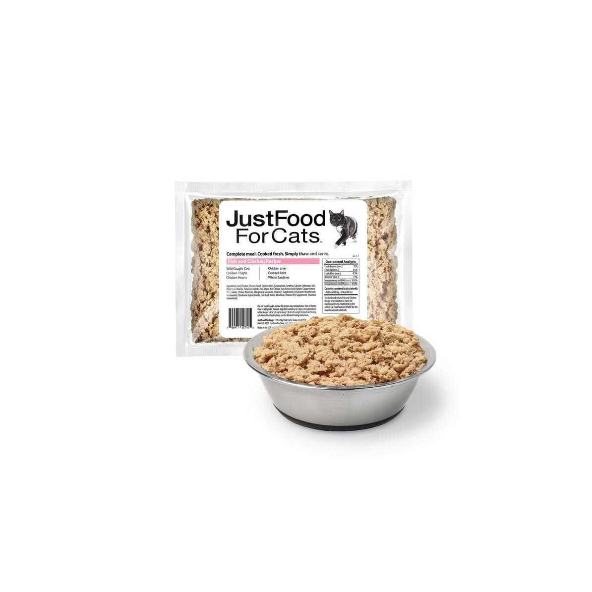 JustFoodForDogs Daily Diets Fish & Chicken Frozen Cat Food - Healthber