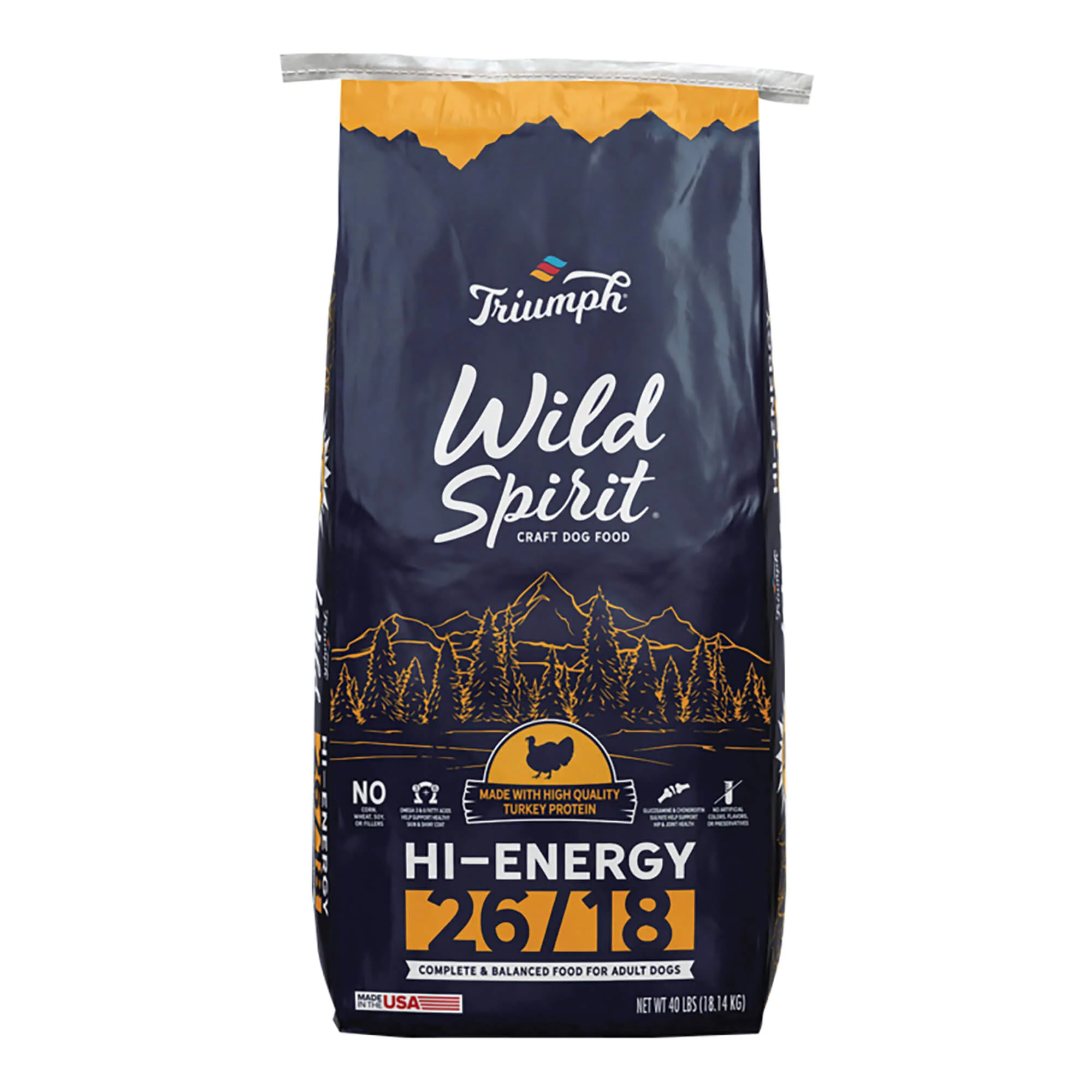 Triumph Dog Food Wild Spirit Hi-Energy 26/18, 40 lb - Healthber