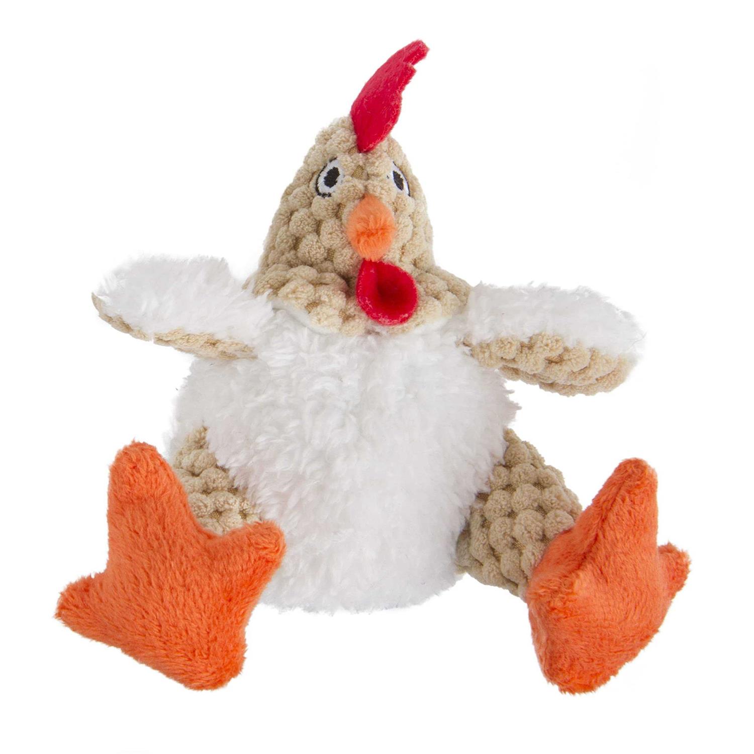 goDog Checkers Fat Rooster Dog Toy - Healthber
