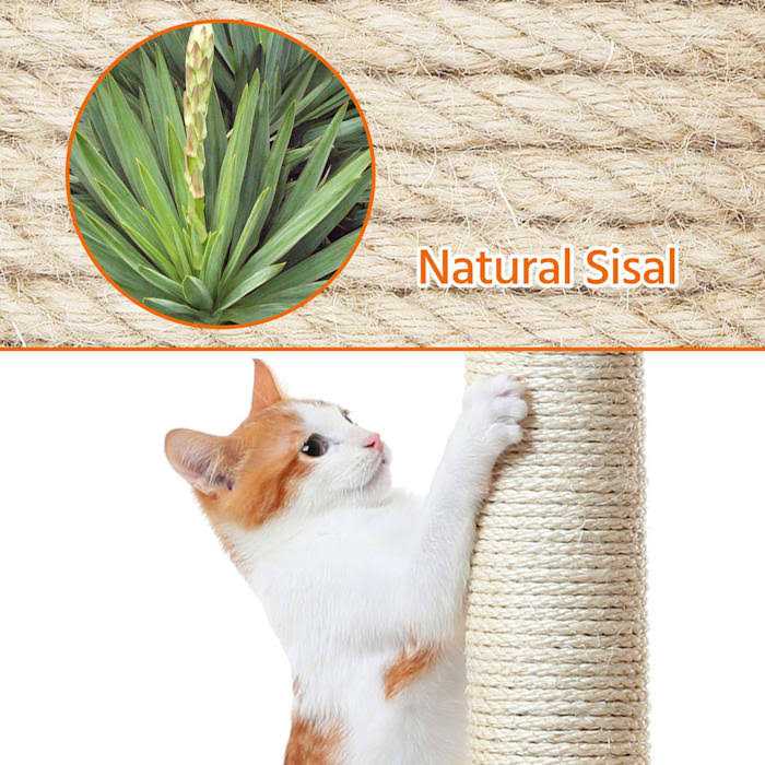 Topeakmart Medium Plush Cat Tree Condo with Basket - Healthber