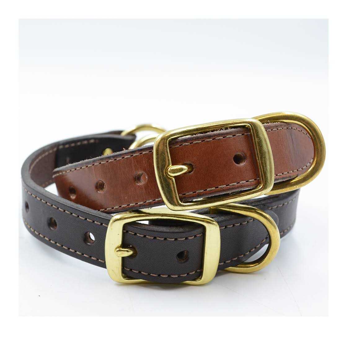 Leather Dog Collar with Nameplate - Healthber