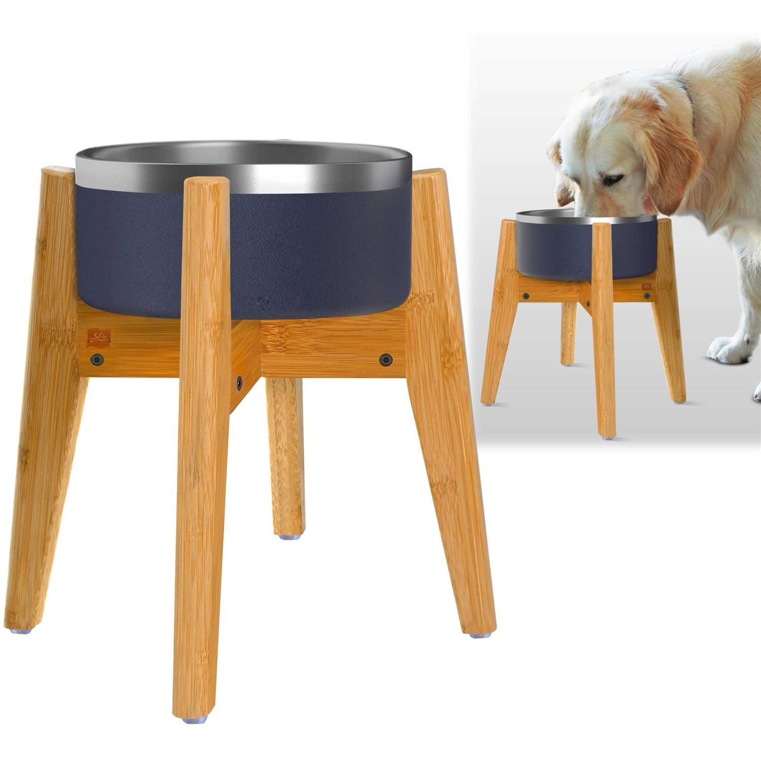 ZPirates Dog Bowl Stand Dogs Height Width Adjustable - Healthber