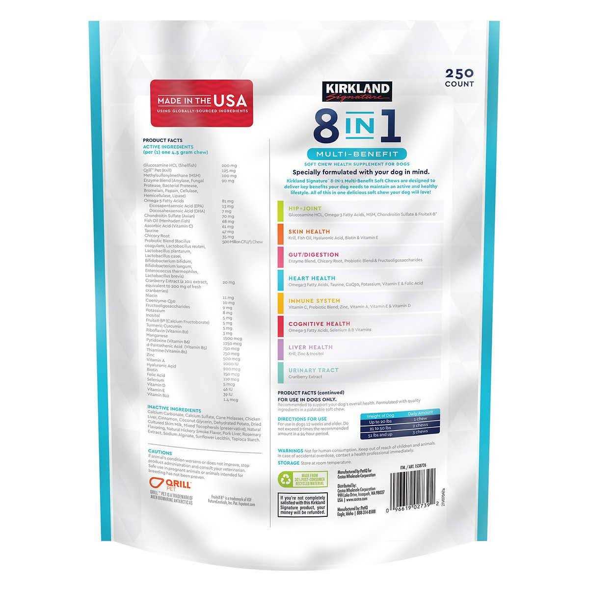 Kirkland Signature 8 in 1 Multi Benefit Soft Chew for Dogs - Healthber