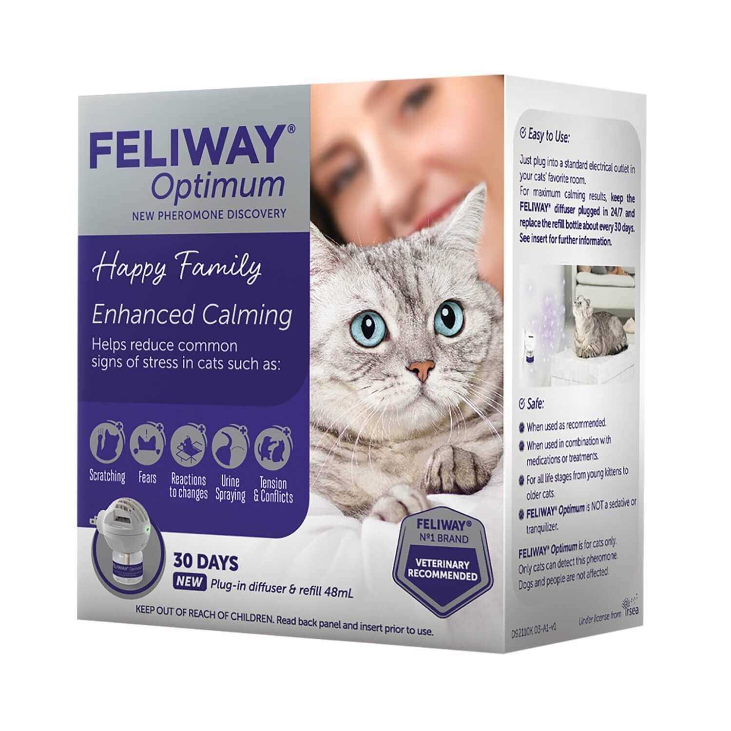 Feliway Optimum Enhanced Calming Diffuser Starter Kit - Healthber