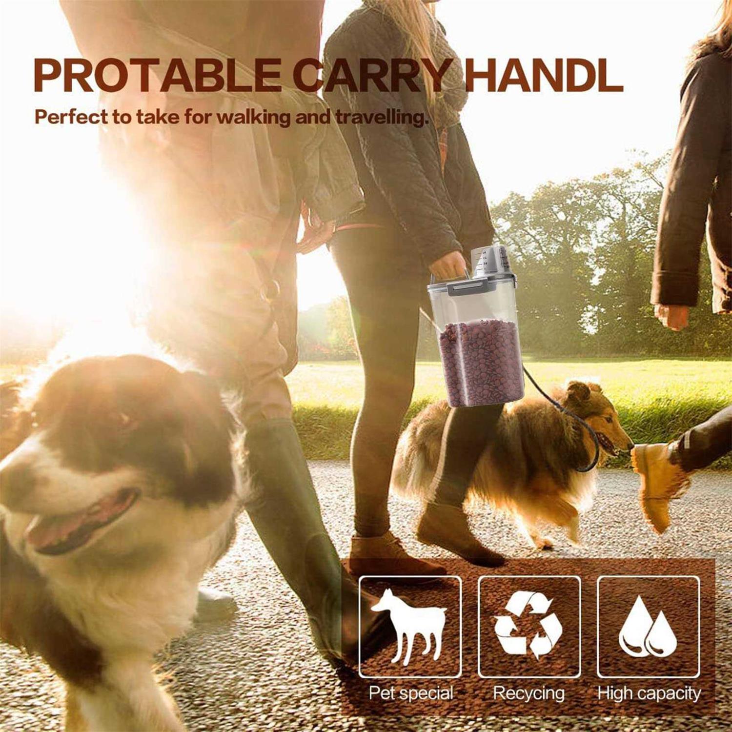 TIOVERY Upgraded Dog Food Storage Container Small, Cat Food Container Airtight, Pet Food Container Dispenser with Pour Spout, Measuring Cup and 4 - Healthber