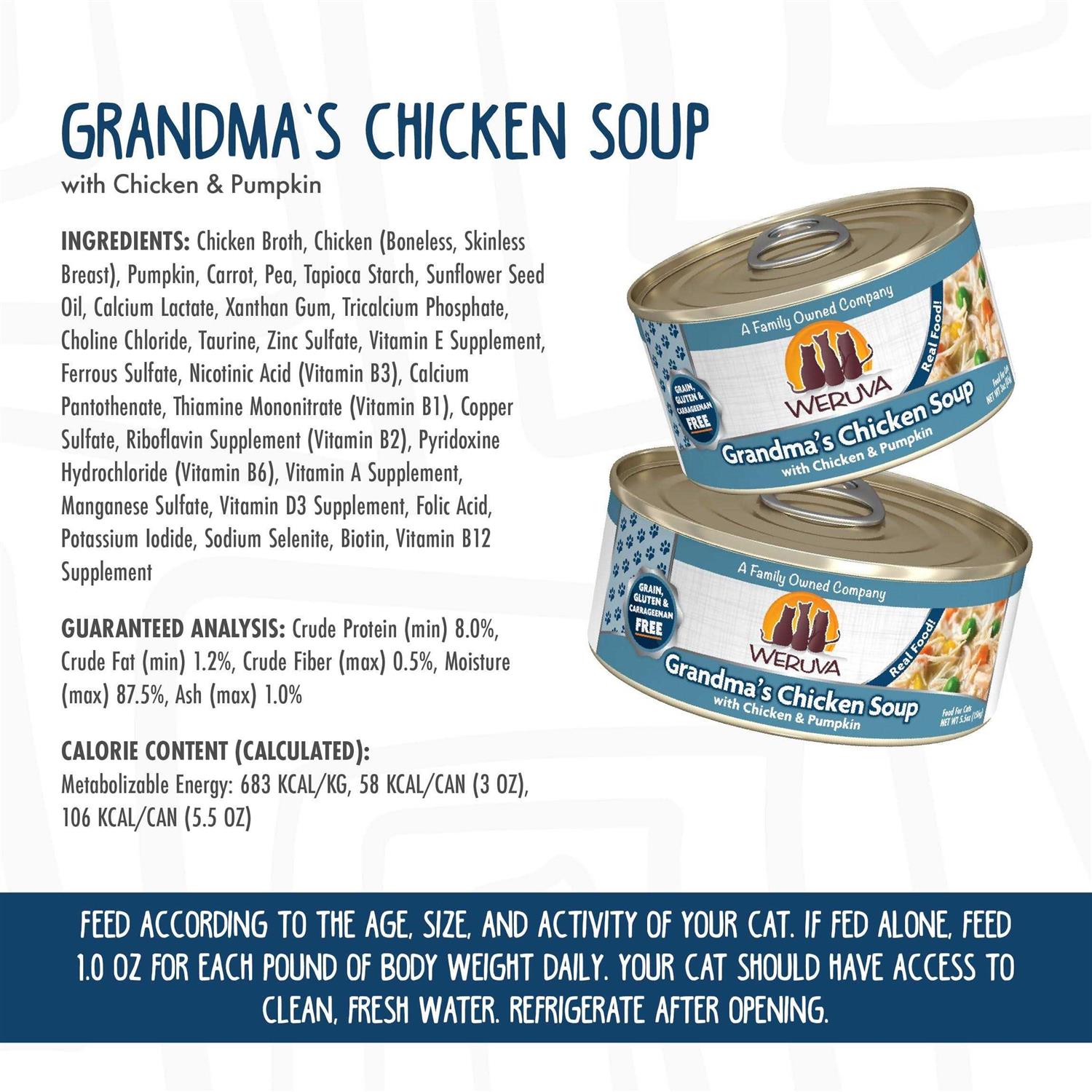 Weruva Grandma’s Chicken Soup Cat Food - Healthber