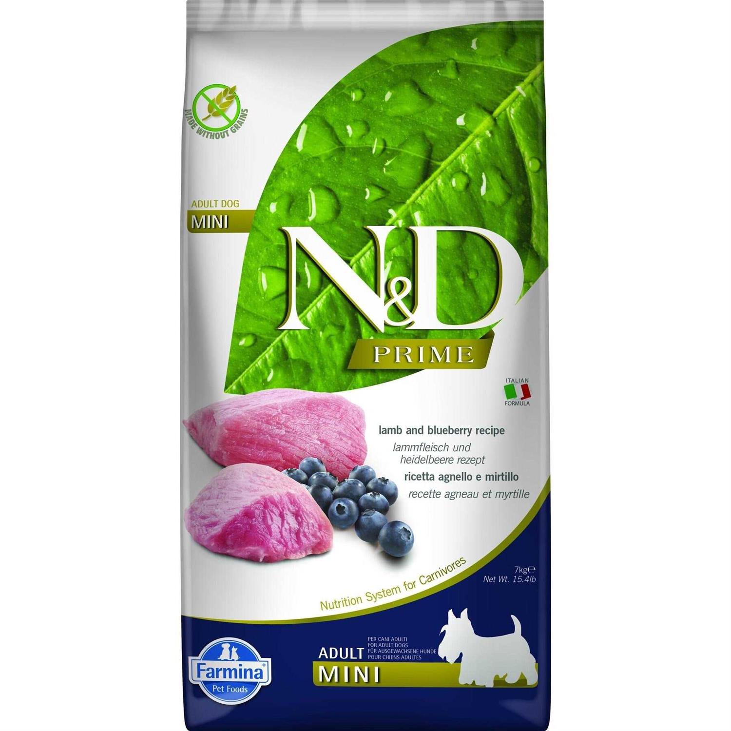 Farmina N&D Prime Adult Lamb & Blueberry Grain Free Dry Dog Food - Healthber