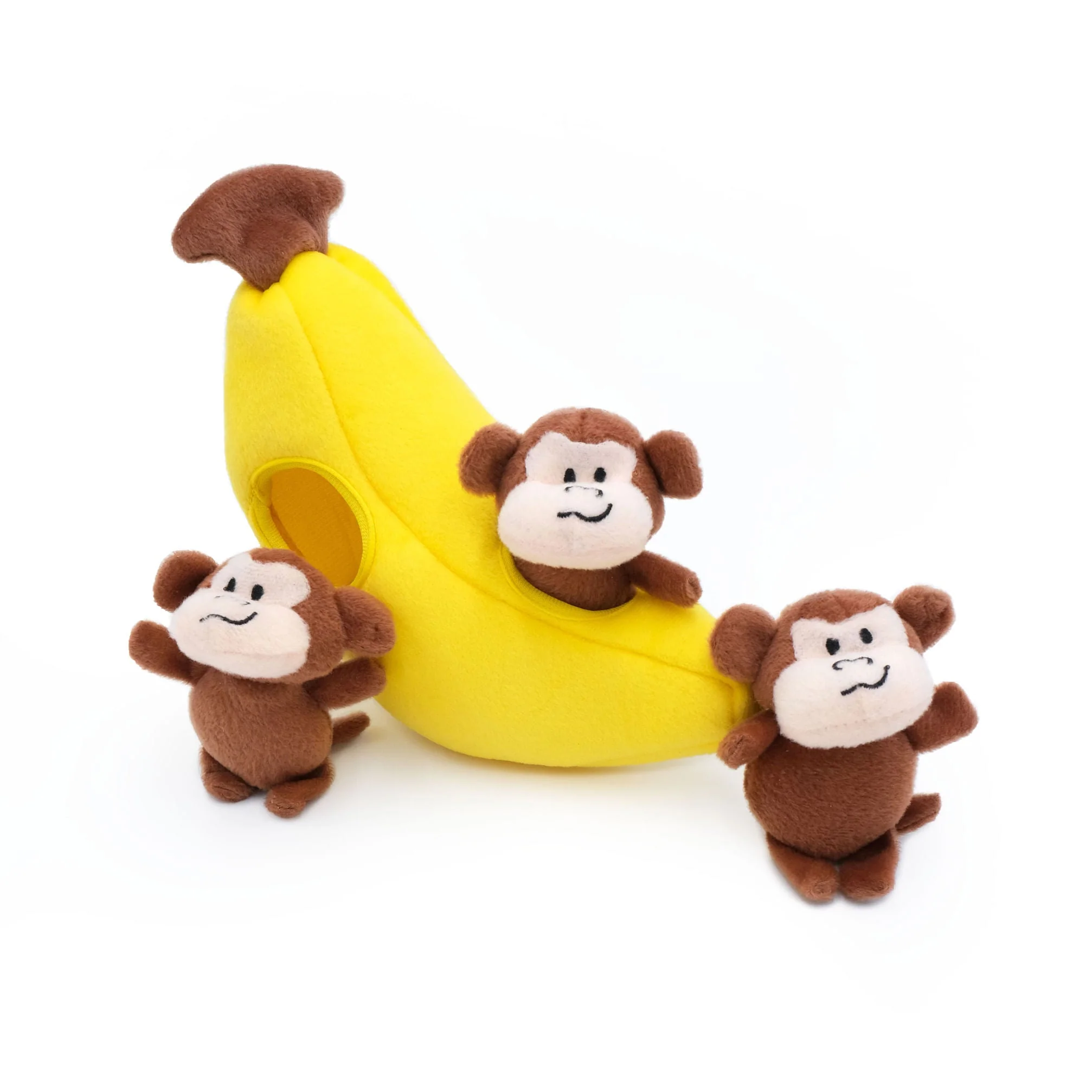Zippy Paws 4 Piece Monkey 'n Banana Dog Toy - Healthber