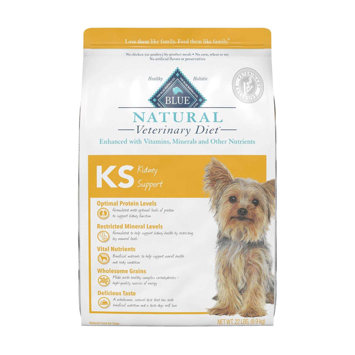Blue Buffalo Natural Veterinary Diet KS Kidney Support Dry Dog Food - Healthber