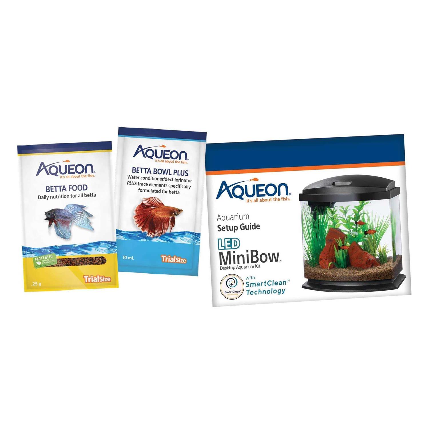 Aqueon LED BettaBow 2.5 SmartClean Aquarium Kit Black - Healthber