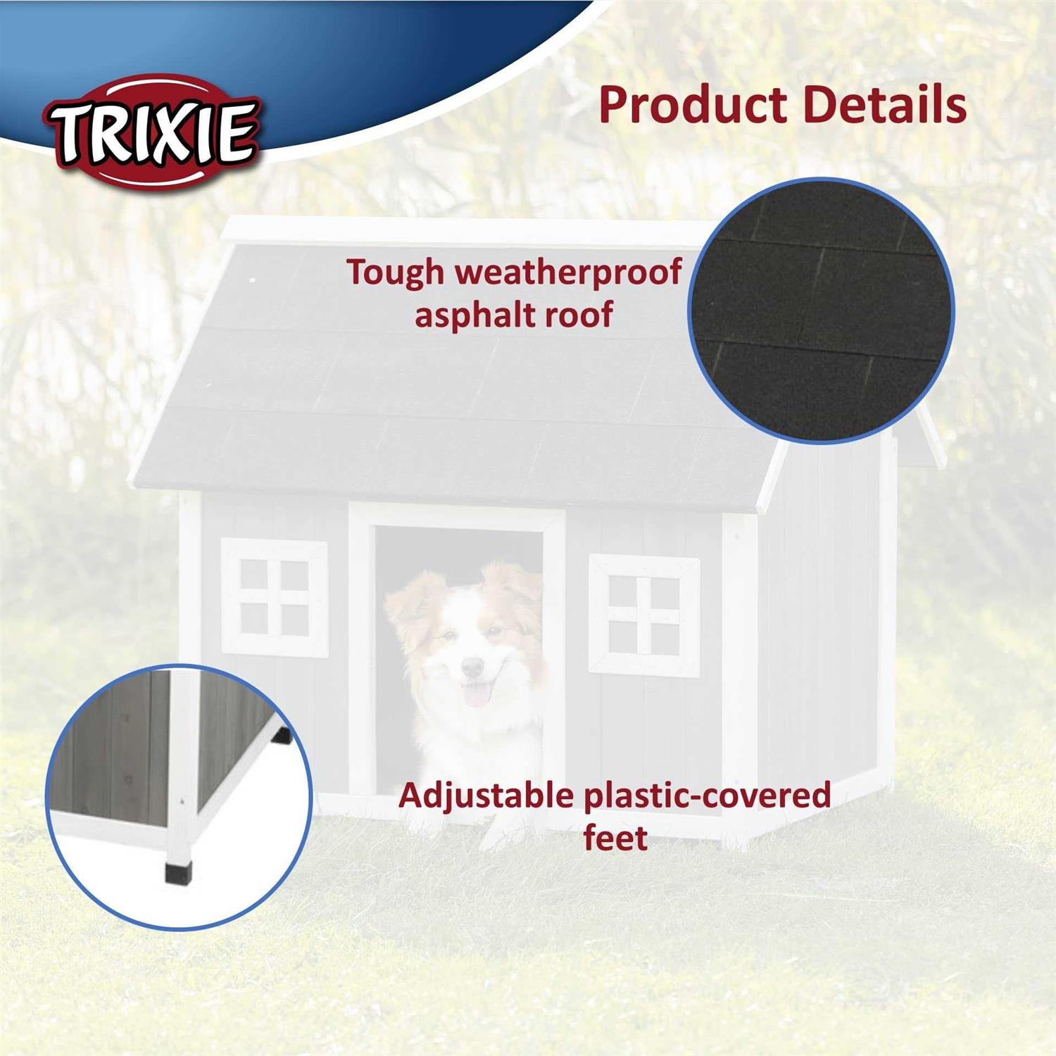 Trixie Pet Natura Barn Style Dog House Gray - Healthber