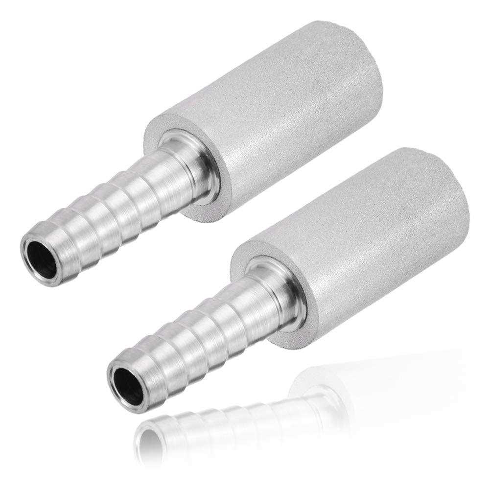 JoyTube Stainless Steel Aeration Stone 0.5 Micron Diffusion Stone with 1/4 Hose Barb - Healthber