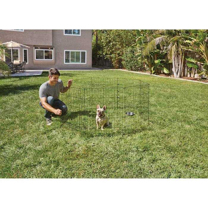 EveryYay Stretch Your Legs Adjustable Black Exercise Pen for Dogs - Healthber