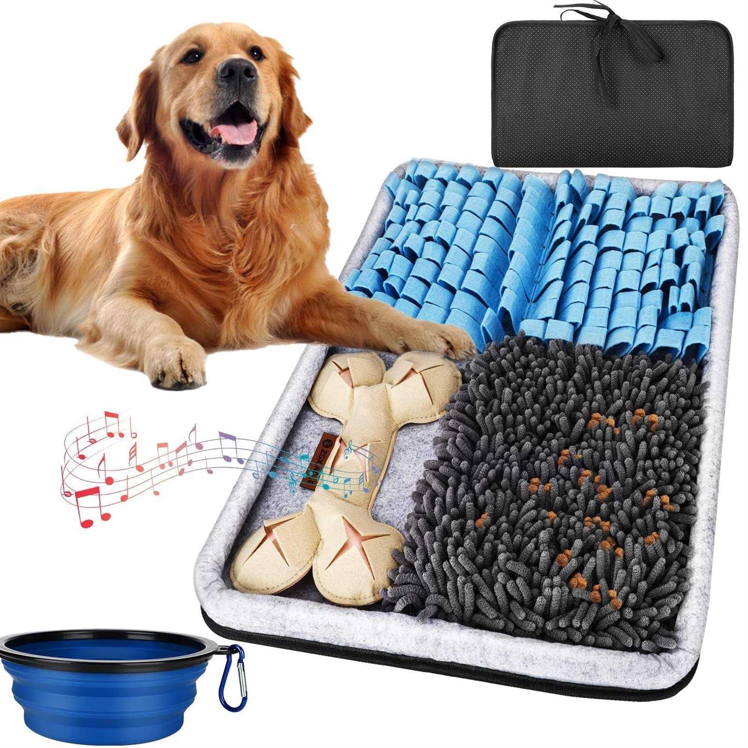 ZGXIAOLE Snuffle Mat for Dogs, Interactive Feed Mat for Boredom, 17.3×23.6 Pet Foraging Mat for Smell Training and Slow Eating with Stress Relief - Healthber
