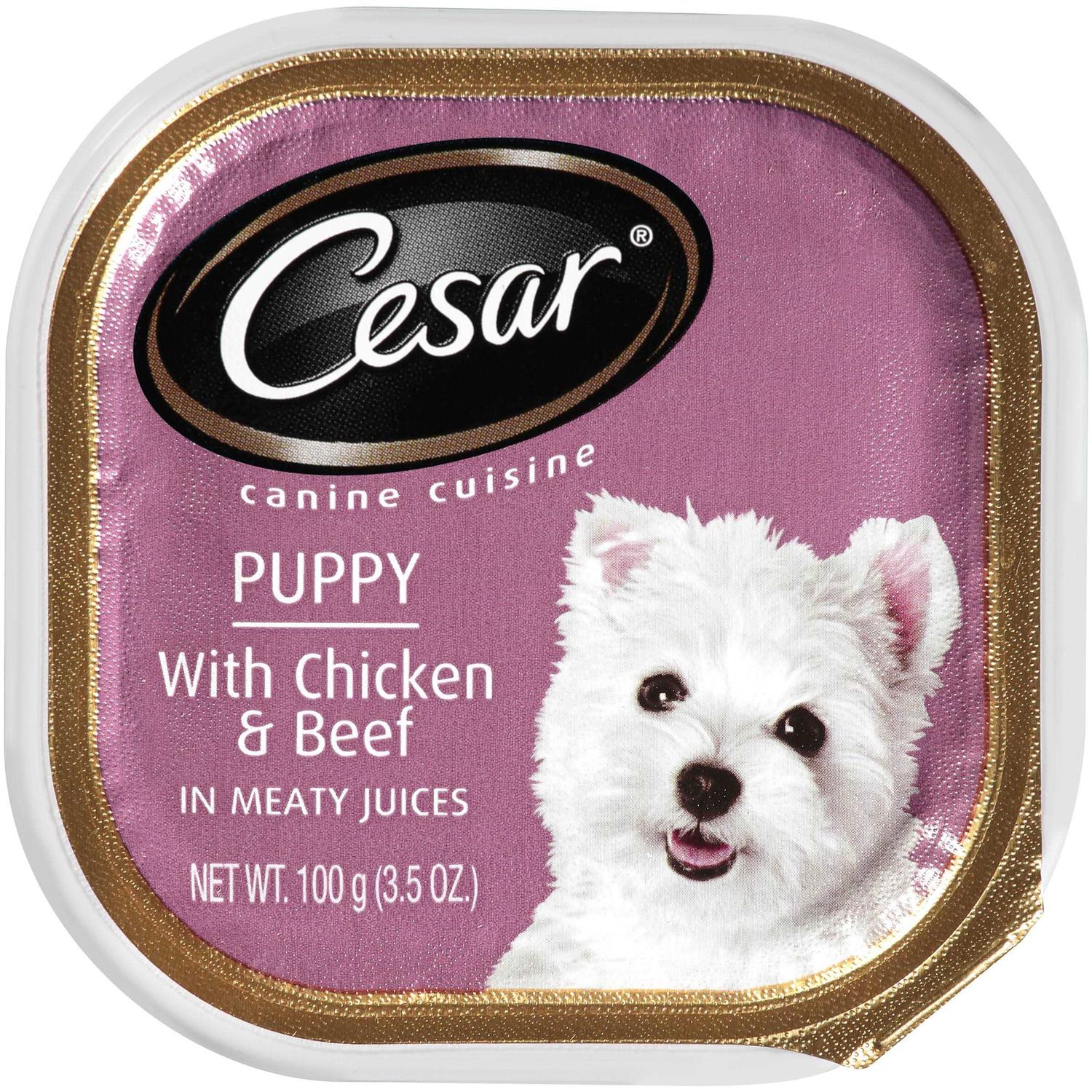 Cesar Classic Loaf in Sauce Wet Dog Food Chicken & Beef Recipe Puppy - Healthber