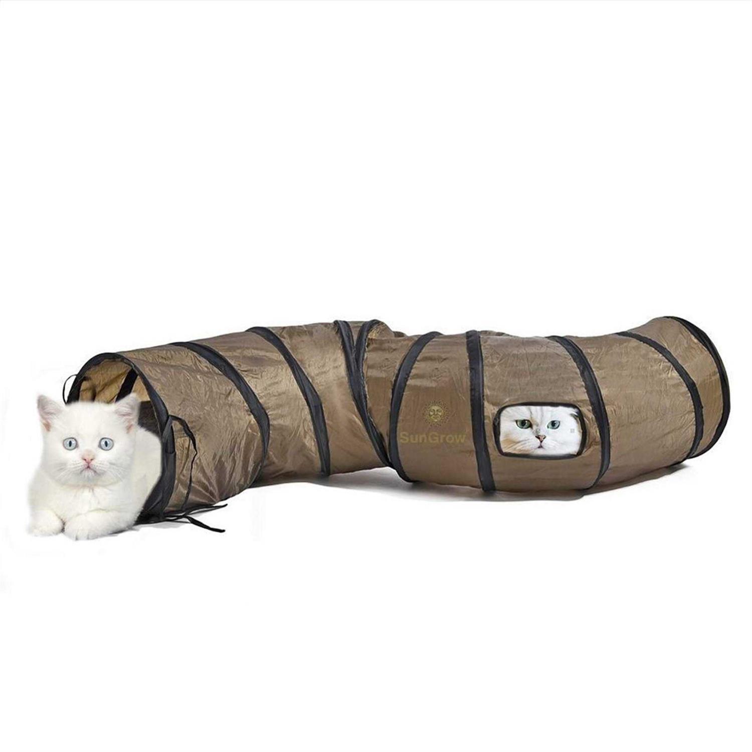 SunGrow Collapsible Tunnel for Ferret 47.2 x 9.8 Lightweight Polyester with Steel Frame Tube,Includes Carrying Case - Healthber