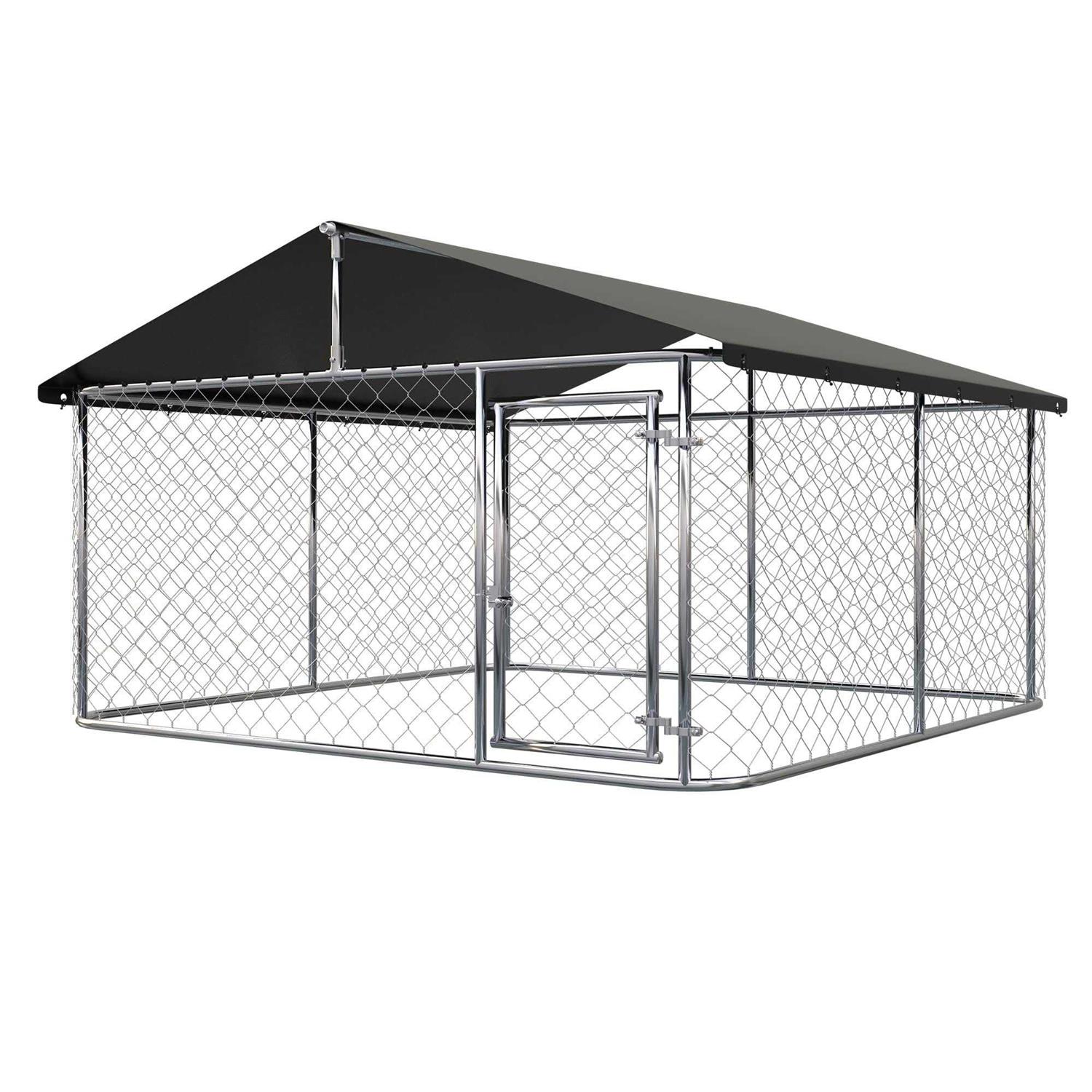 Petony Outdoor Dog Kennel Dog Cage Dog Playpen Dog Fence Chicken Coop Hen House Heavy Duty Pet Playpen with Large Galvanized Chain Link with UV - Healthber