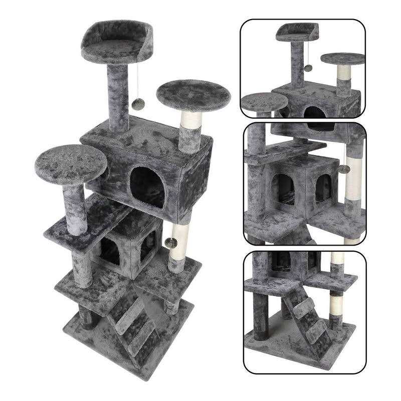 Cat Tree Tower 53 inch Sturdy Activity Center Large Playing House Condo For Rest - Healthber