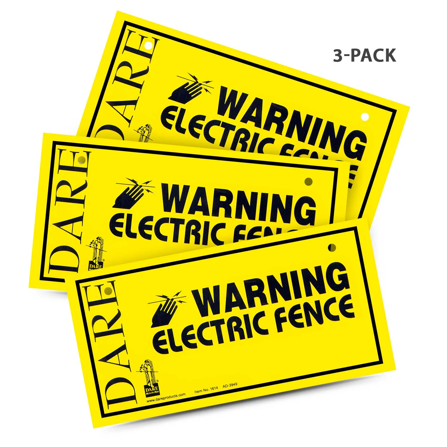 Electric Fence Warning Signs, pack of 3 - Healthber