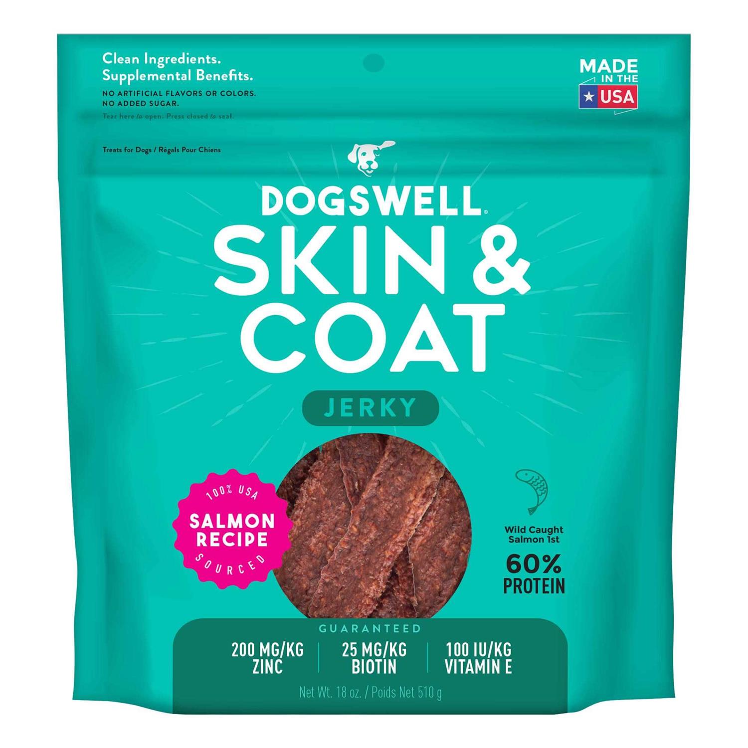 Dogswell Salmon Skin & Coat Jerky - Healthber