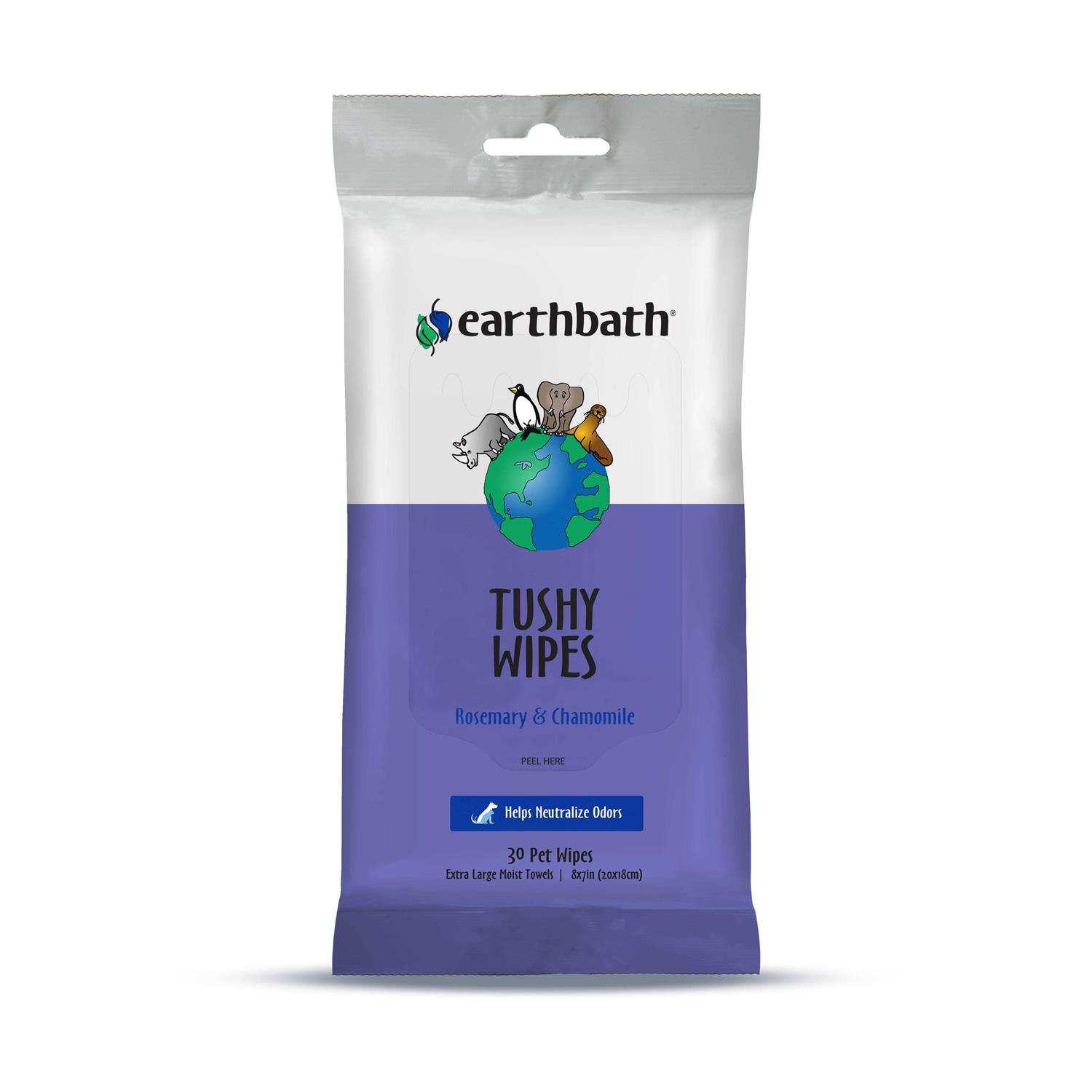 Earthbath Rosemary Chamomile Tushy Wipes - Healthber