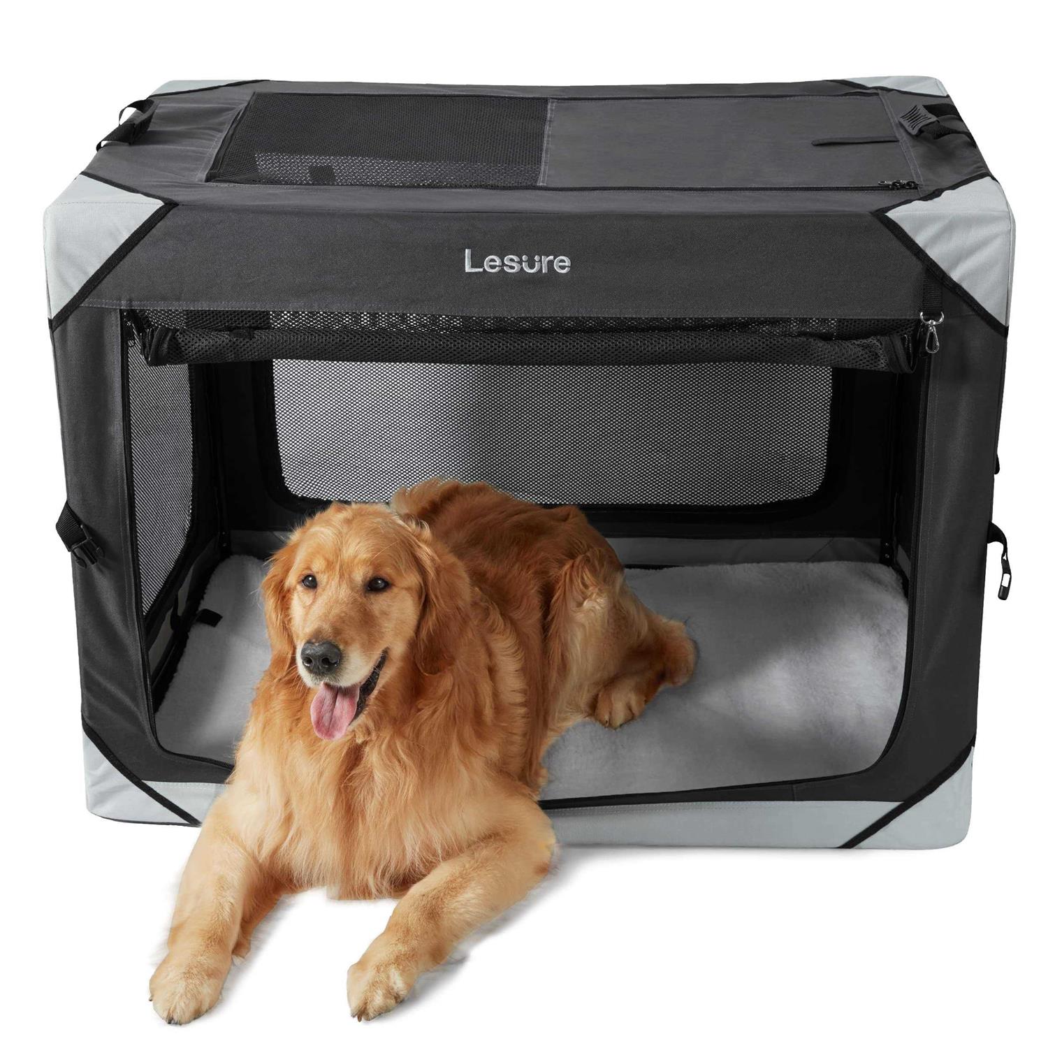 LE SURE Lesure Collapsible Dog Crate Portable Dog Travel Crate Kennel Dog - Healthber