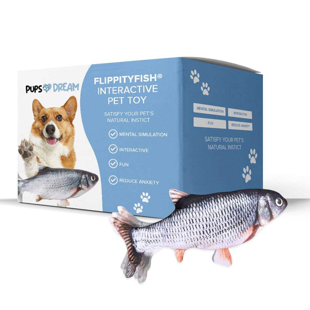 PupsDream FlippyFish Interactive Pet Toy, Moving Fish To Challenges Natural Instincts, For Dogs & Cats, High Quality And Durable Material - Healthber