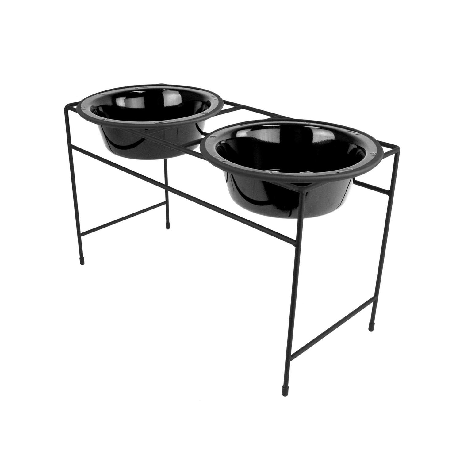 Platinum Pets Double Diner Feeder with Stainless Steel Dog Bowls - Healthber